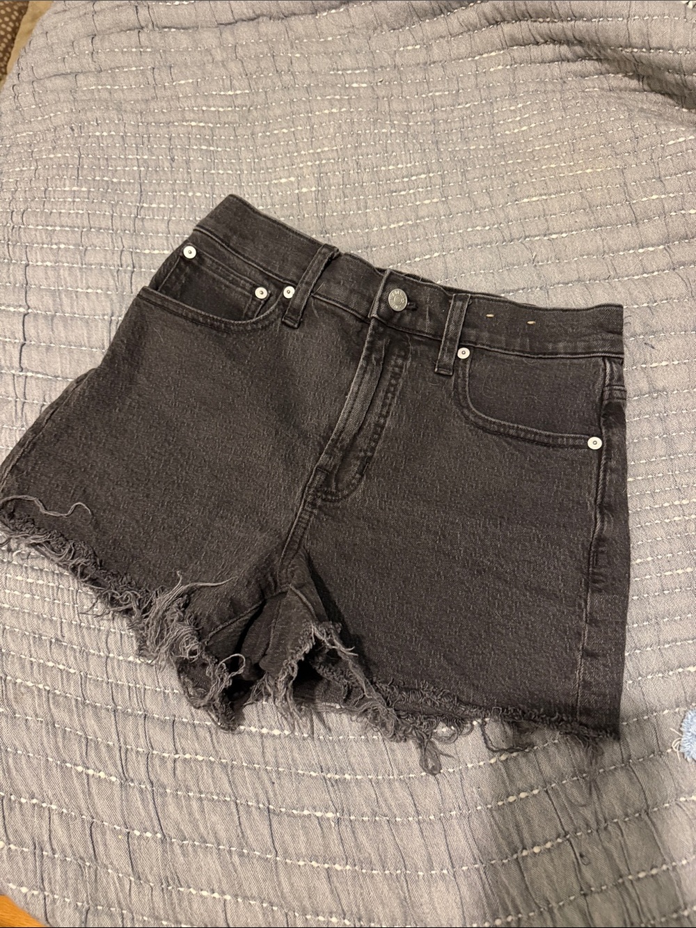 Madewell Black Distressed Denim Women's Shorts